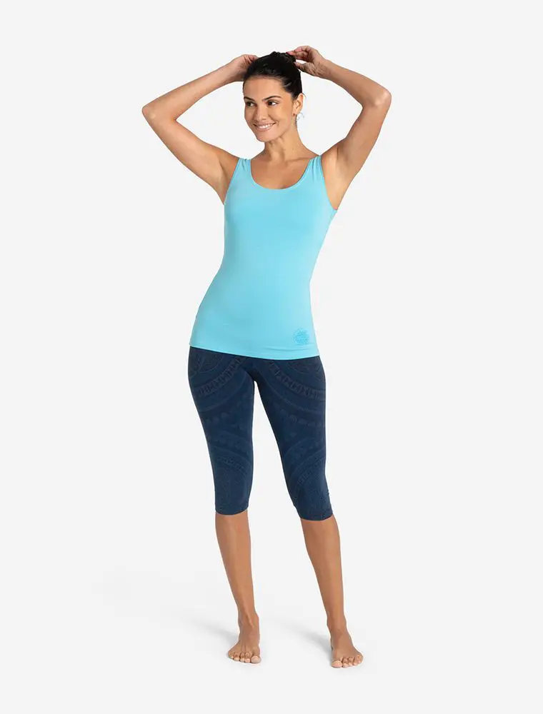 Yoga Leggings Capri Mandala dunkelblau