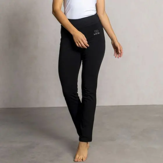 Yoga-Hose mit Umschlagbund schwarz
