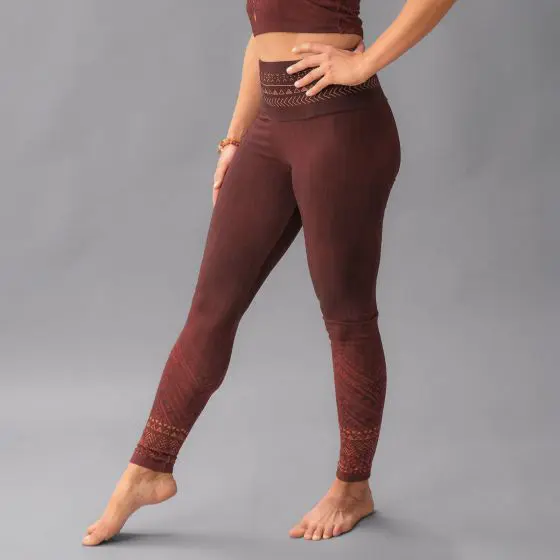 Yoga-Leggings Shakti - henna-rot