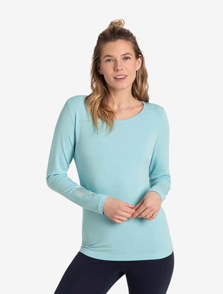 Longsleeve shirt bamboo blue-breeze