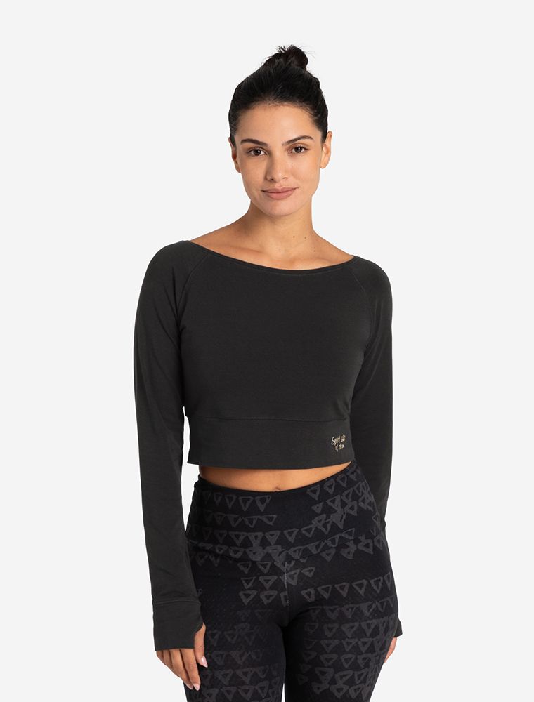 Longsleeve Crop Shirt black