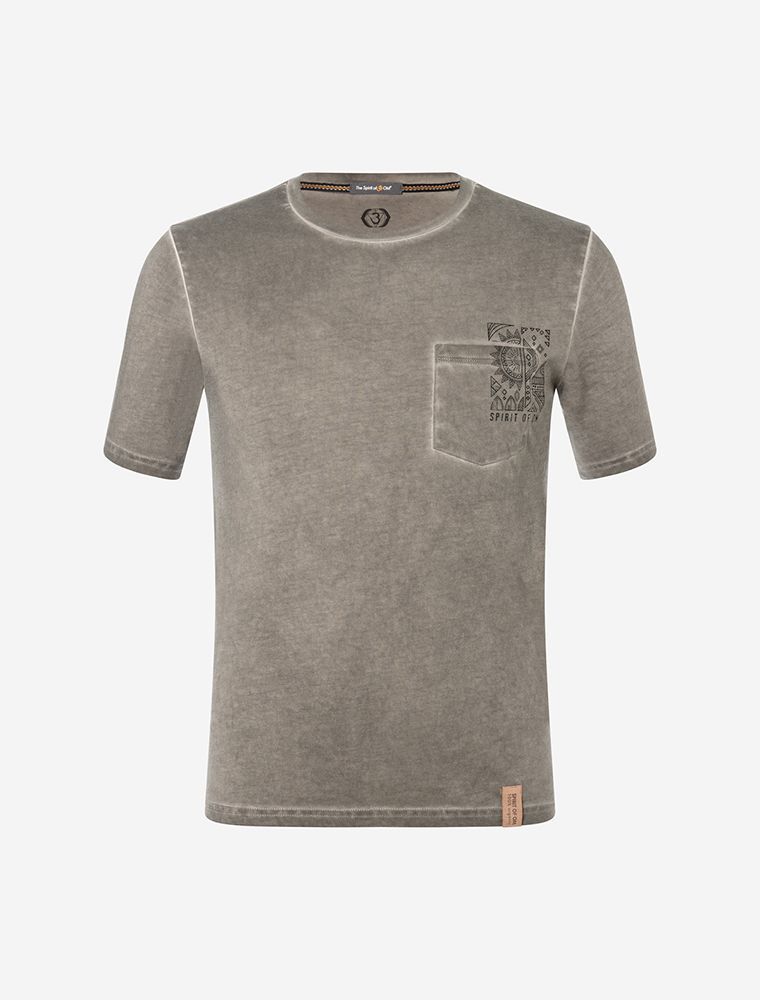 T-Shirt men - mit Tasche Ethno - dunkelgrau