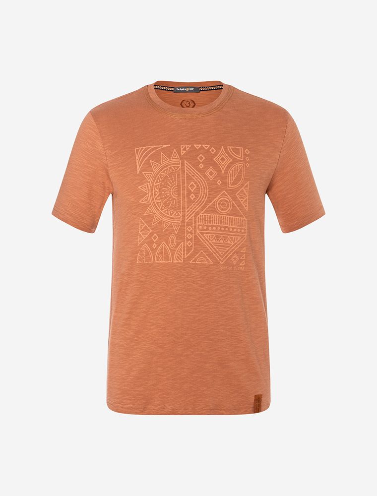 T-Shirt men -  Ethno - orange-braun