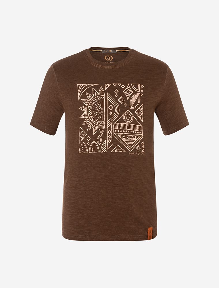 T-Shirt Men Ethno dunkelbraun