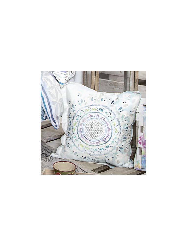 Kissen, Aquarell, Blume des Lebens, Bio-Baumwolle, Pillow, watercolor, flower of life, organic cotton,
