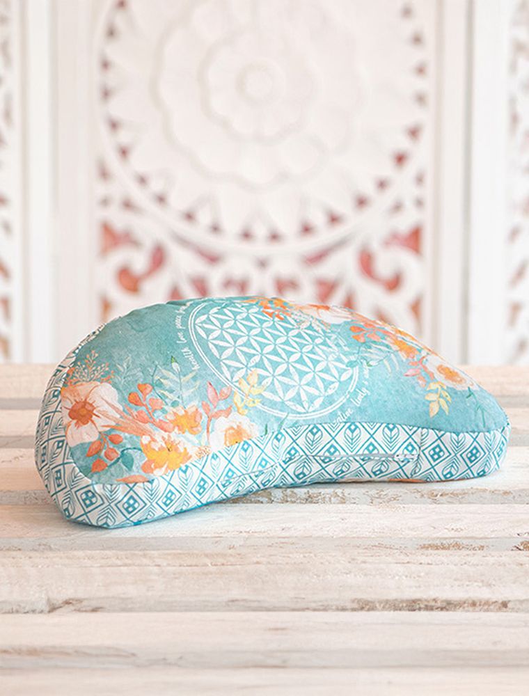meditation cushion halfmoon jade/orange