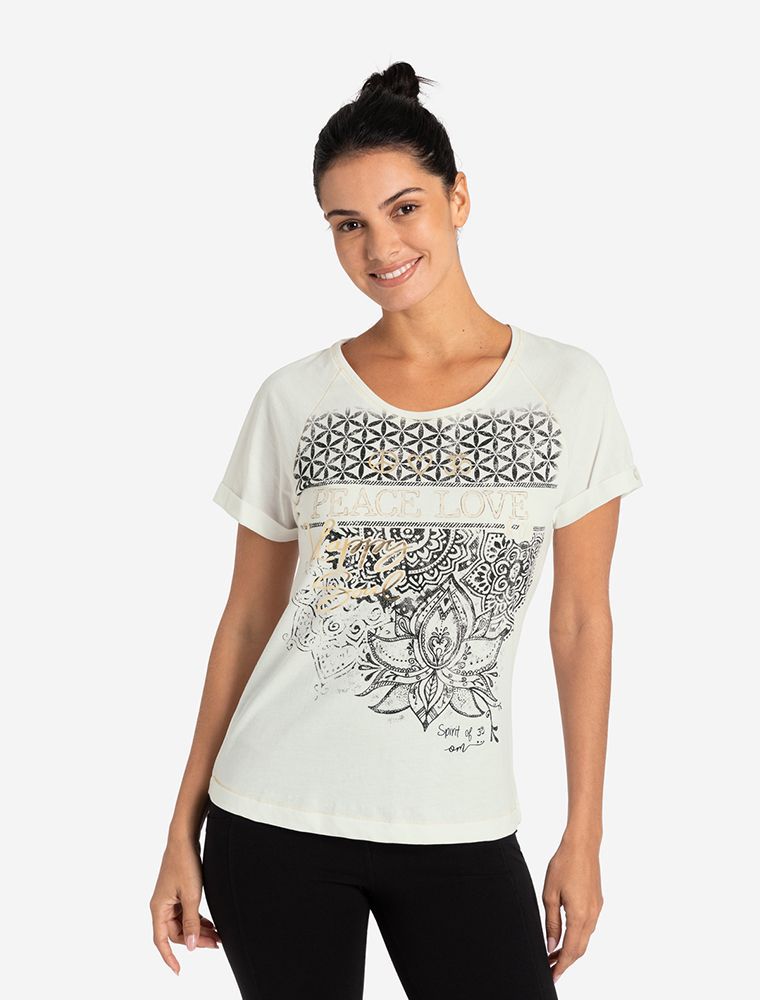 Raglan-Shirt Kurzarm Peace-Love
