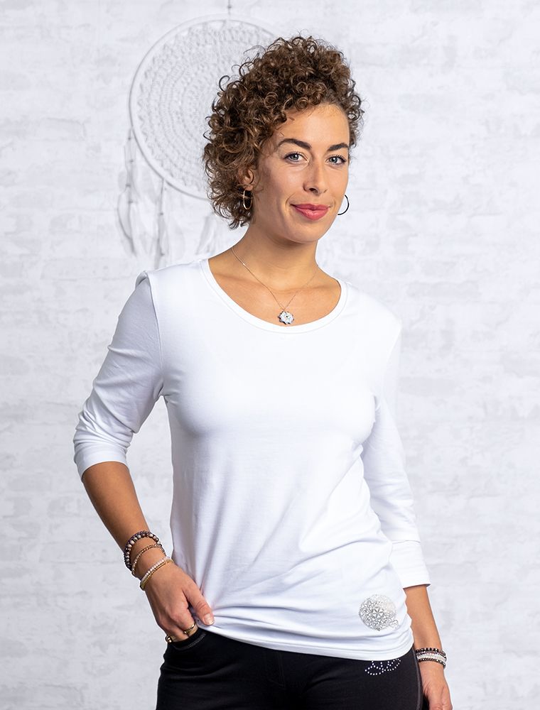 Shirt Silbergarn 3/4 Arm Rundhals