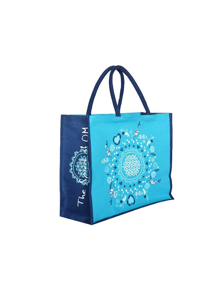 Jutetasche von The Spirit of OM mit Blume des Lebens Mandala