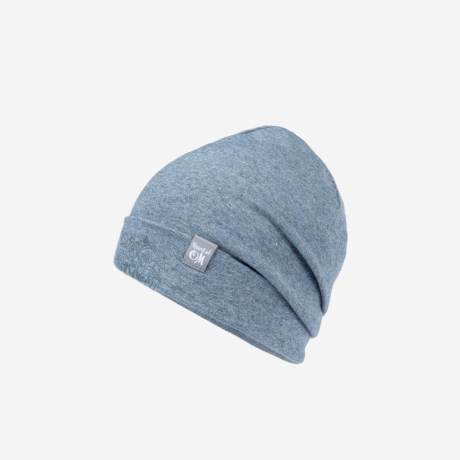 Beanie-Mütze Bambus - blue-melange