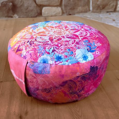 Meditation Cushion round pink/multicoloured